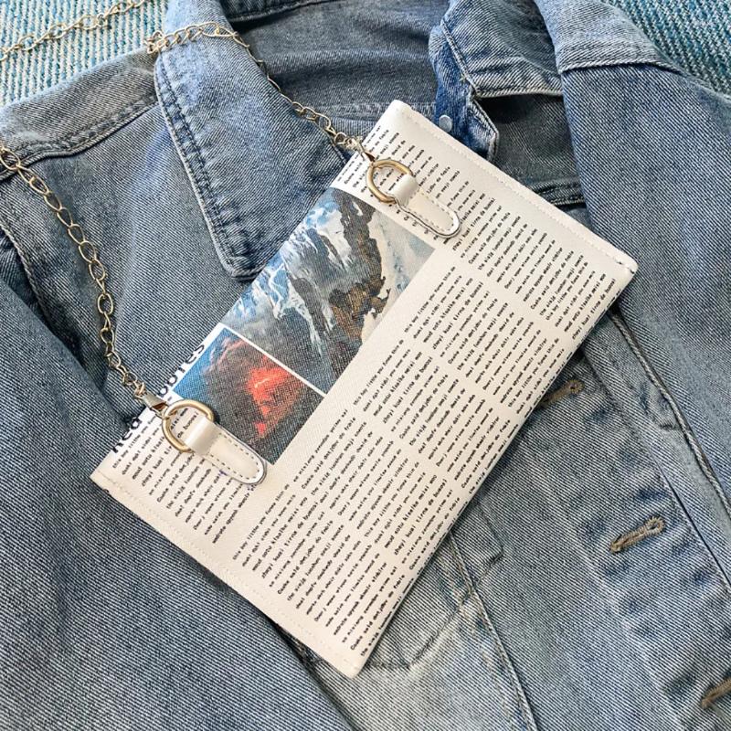 2025 NEW School Bags Fashion Women Spaper Letter Printing Pu Leather Shoulder Underarm Bag Casual Ladies Small Purse Buckle Handbags Personality zhany