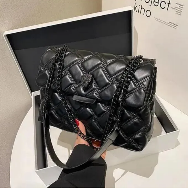 women with eagle head design diamond grid chain bag foreign style flip top one shoulder crossbody European Women personalized Casual style