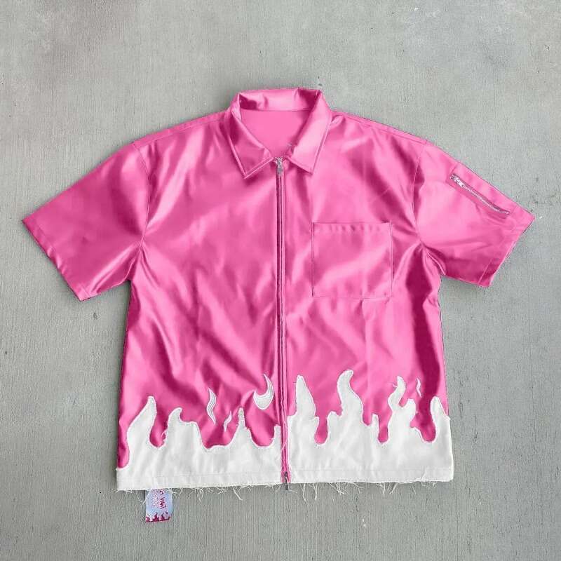 Gothic Geometric Design High Quality Oversized Zipper POLO Shirts Men 2024 New Summer Casual Simple And Comfortable Y2k T-Shirts