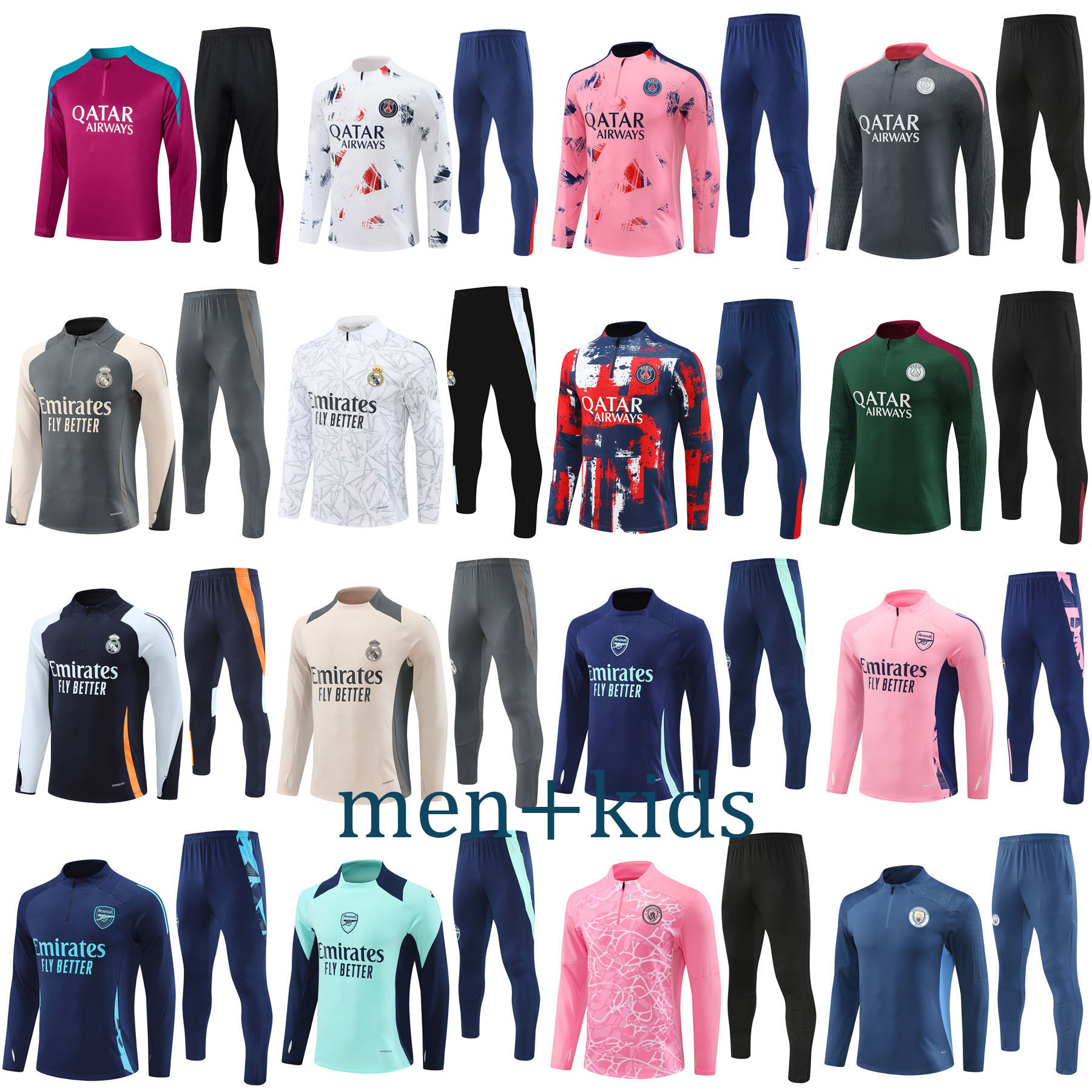 2024 2025 soccer Madrids P training suit Men and kids 23 24 25 Mbappe BELGHAM SAKA football tracuit Survetement Foot chandal