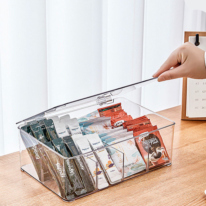 Coffee and tea bag storage box Transparent visual baffle can be removed for easy access to the classification of the storage box spot wholesale