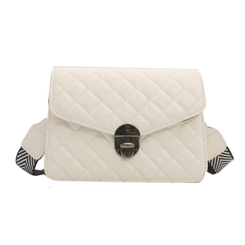 Embroidery thread women's 2024 new fashionable small square texture PU shoulder niche twist lock crossbody bag