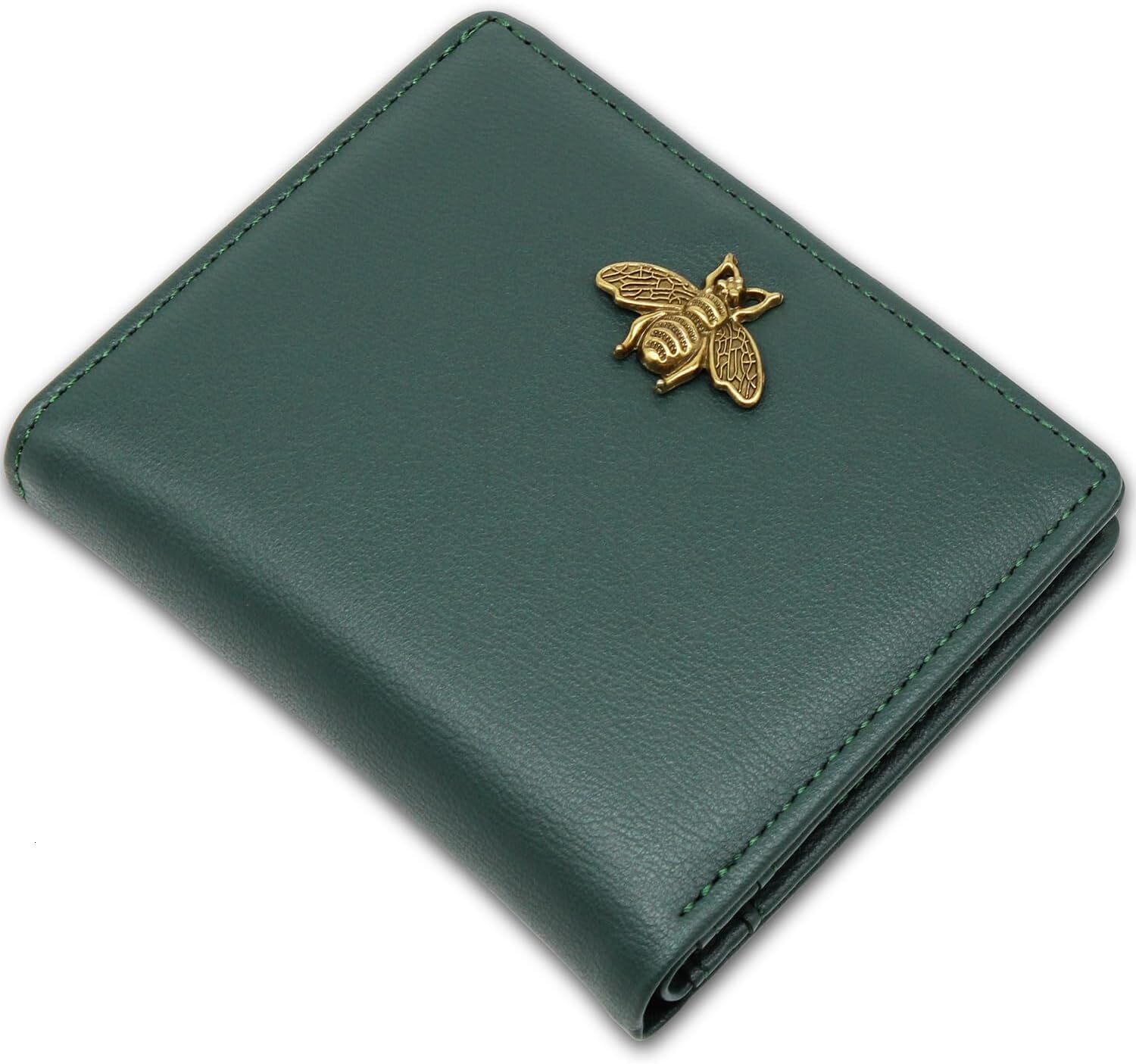 RFID Womens Small Shielded Bifold Pocket Ultra Thin Wallets For Women hot Compact Mini Wallet Dark Green