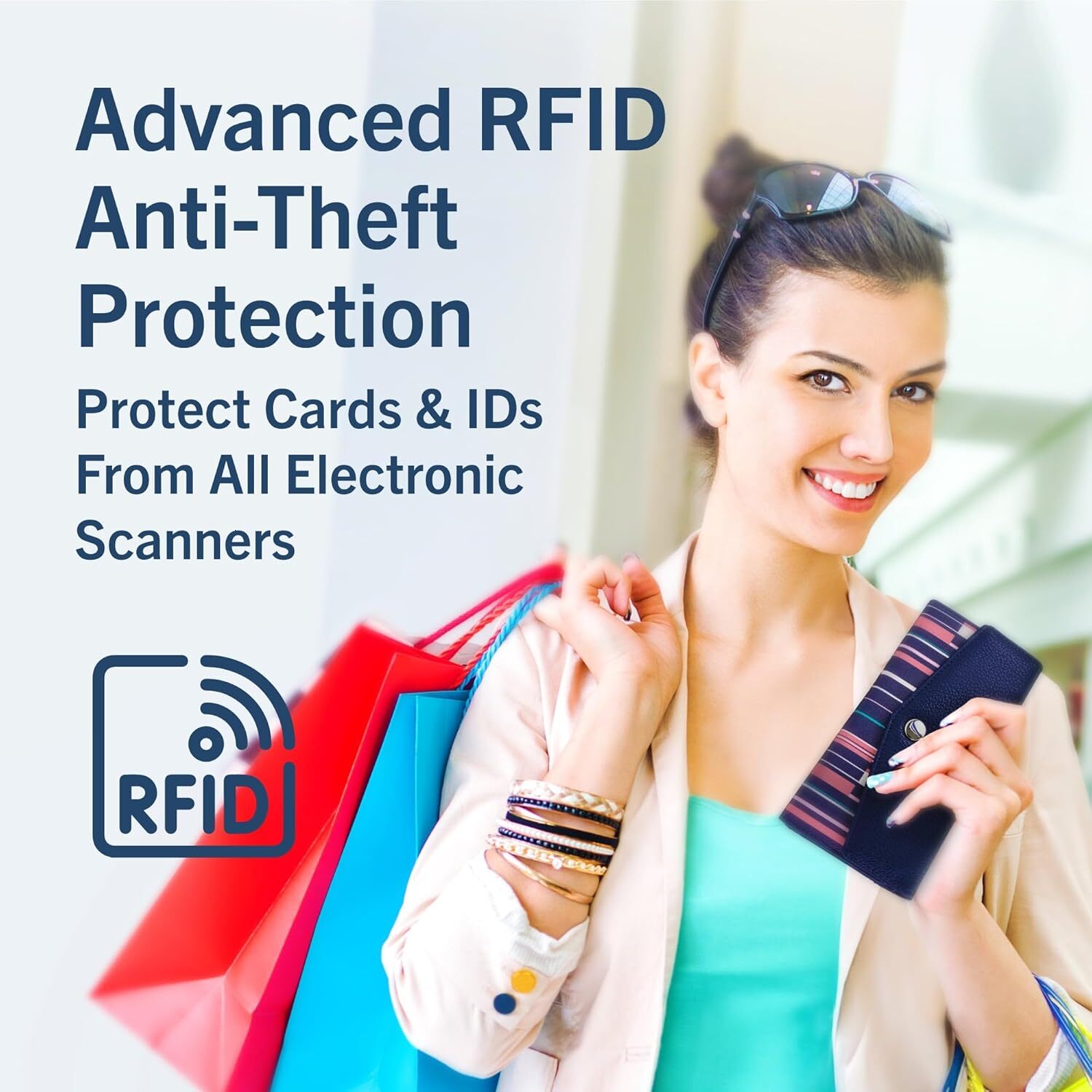 Money Manager RFID ultra-thin small wallets - credit card with coin purse and zipper wallet, women's handbag