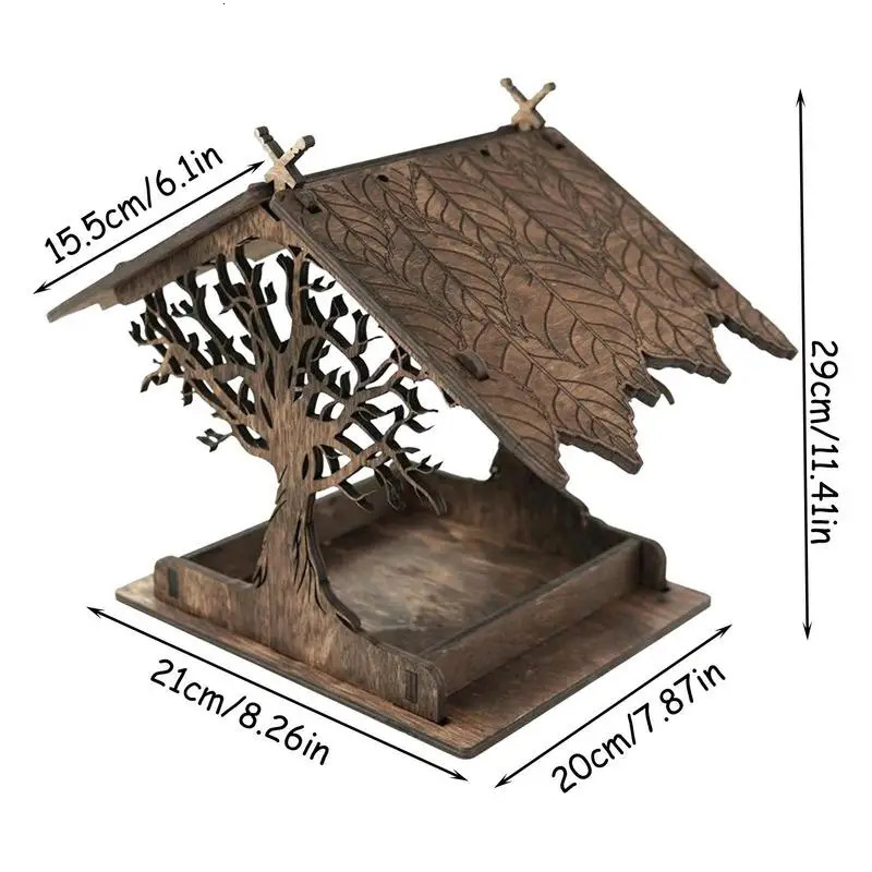 Wooden hanging bird feeder cabin hanging bird house hanging bird feeder outdoor attraction Bluebird super large bird feeder 241028