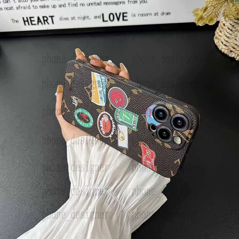 New Designer Leather iphone 16 15 14 13 12 11 Pro Max 16ProMax 16pro plus Classic Letter Design Back Shell With Card Holder Package Fashion Mobile Cover Case ROE1