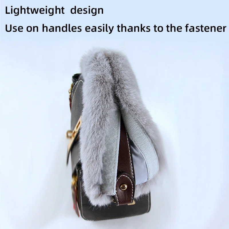 winter mink down furry bag Handles Cover sable fur Fastener Faux marten rabbit ermine For women Bags Accessories 241028