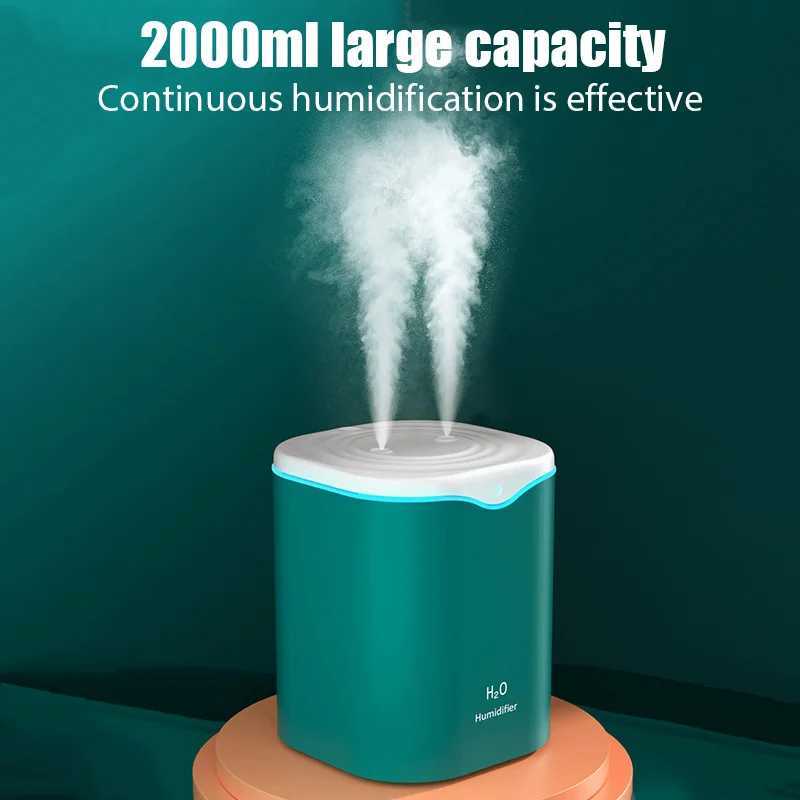 New USB humidifier with silent dual spray and large capacity for home use equipped with LED lights and air conditioning Ro air humidifier spray Y24110