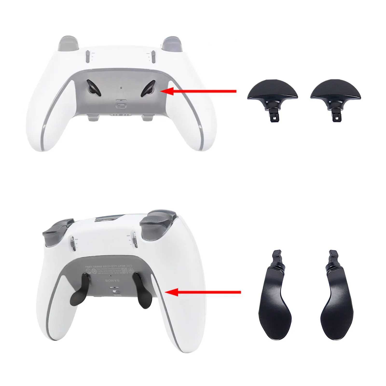 Game Controllers Joysticks Metal Joystick Ca + Trigger Paddles Back Keys for 5 Edge Gamepad Repair Replacement Games Controller Accessories Kit H24102