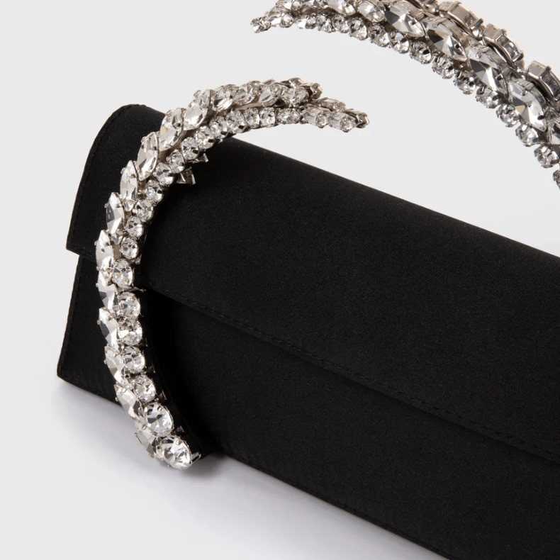 Internet celebrity's same style sparkling diamond satin handbag, sparkling diamond dinner bag women's bag 241015