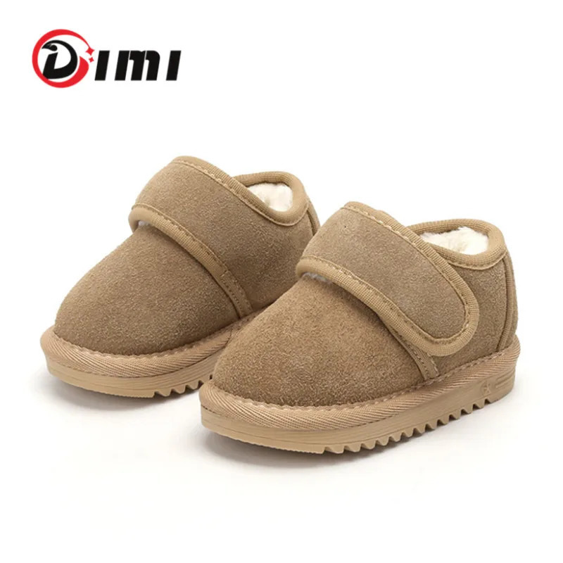 DIMI Winter Baby Boots Boy Girl Toddler Shoes Suede Leather Soft Comfortable Non-Slip Warm Plush Child Snow Boots 241028