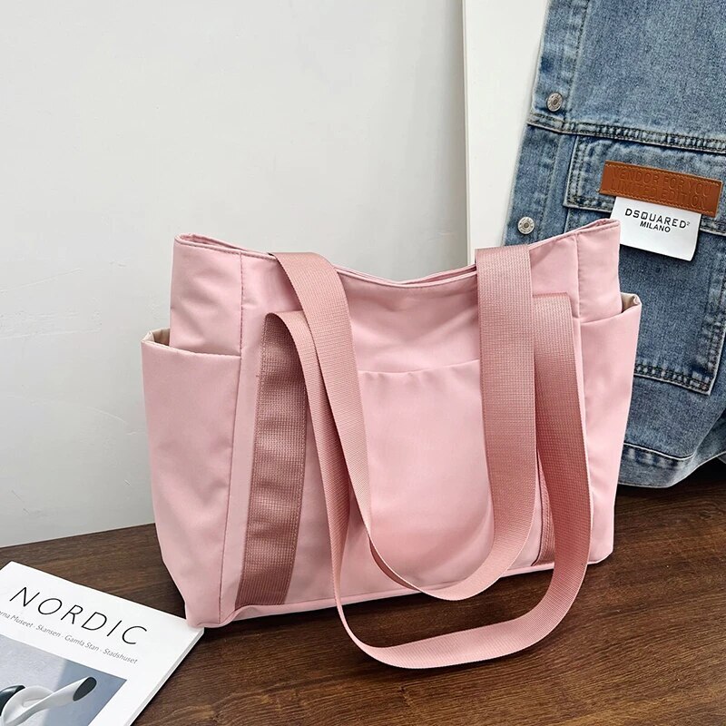 Large Capacity Casual Tote Stylish Lightweight Mommy Bag, Single Shoulder Commuter Bag