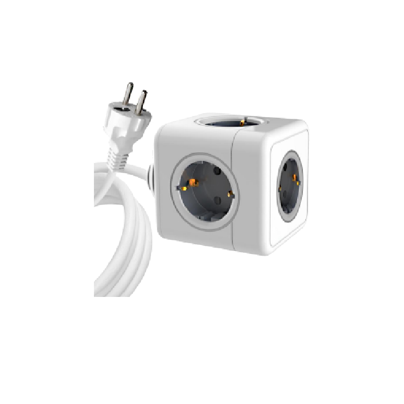 E03 OEM Multifunctional cube power extension socket 5 EU outlets with 1.5m cable for home office