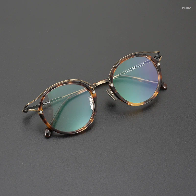 Sunglasses Frames Y0036 Japanese Designer Men's And Women's Retro Round Frame Ultra Light Pure Titanium Mya Glasses