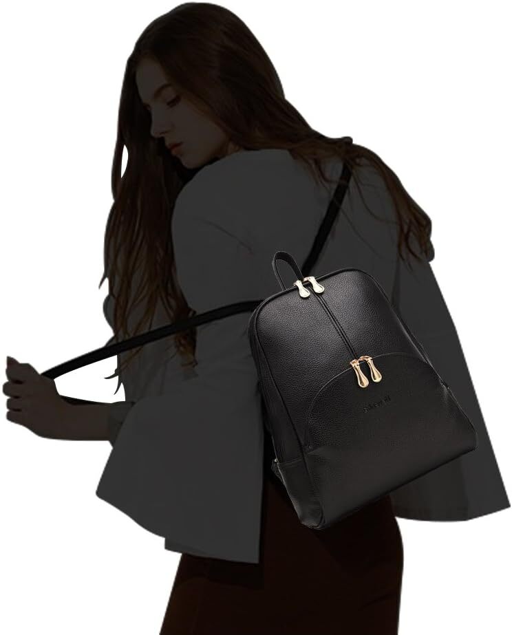 Ladies' backpack wallet, casual bag, PU leather zipper closure, adjustable shoulder strap