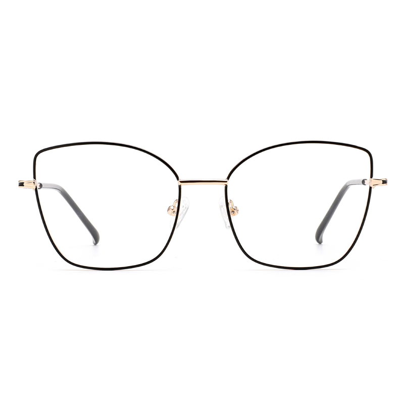 New metal eyeglasses frames fashion anti-blue light flat glasses retro cross-border eyeglasses frames female variegated eye wholesale