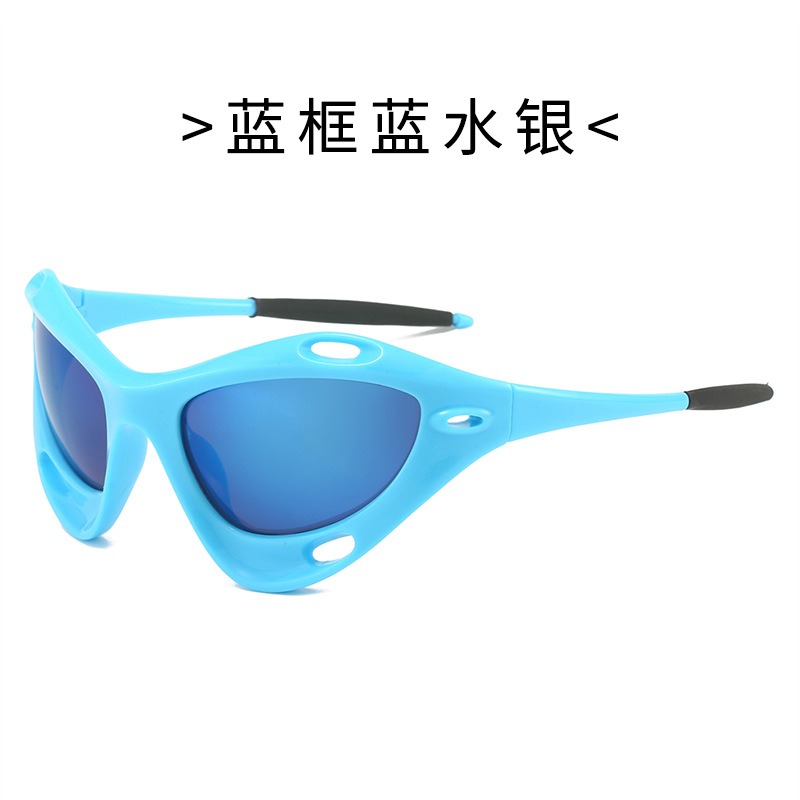 Frame Large Cat Eye Hollowed Out Ins Cross-border Men's Women's European and American Windproof Y2K Sports Cycling Sunglasses
