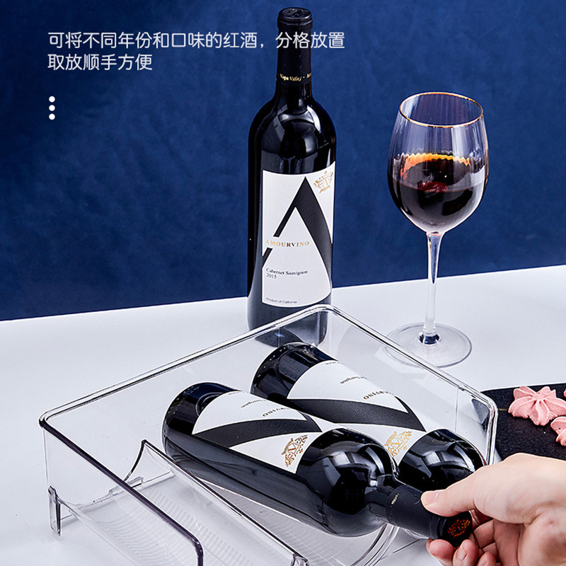 Multi-functional wine rack Multi-specification high transparent material storage rack Free stacking PET thickening shelf