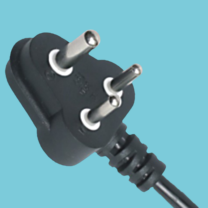 small South African power cord 0.75 square Indian three round pin plug