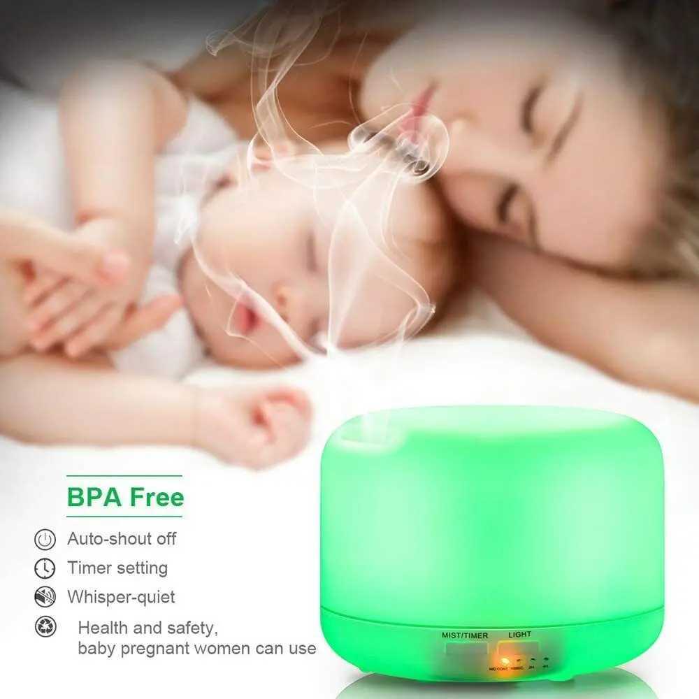 300ml aromatic oil diffuser with 7-color light timer adjustable fog mode setting 300ml humidifier Y241104