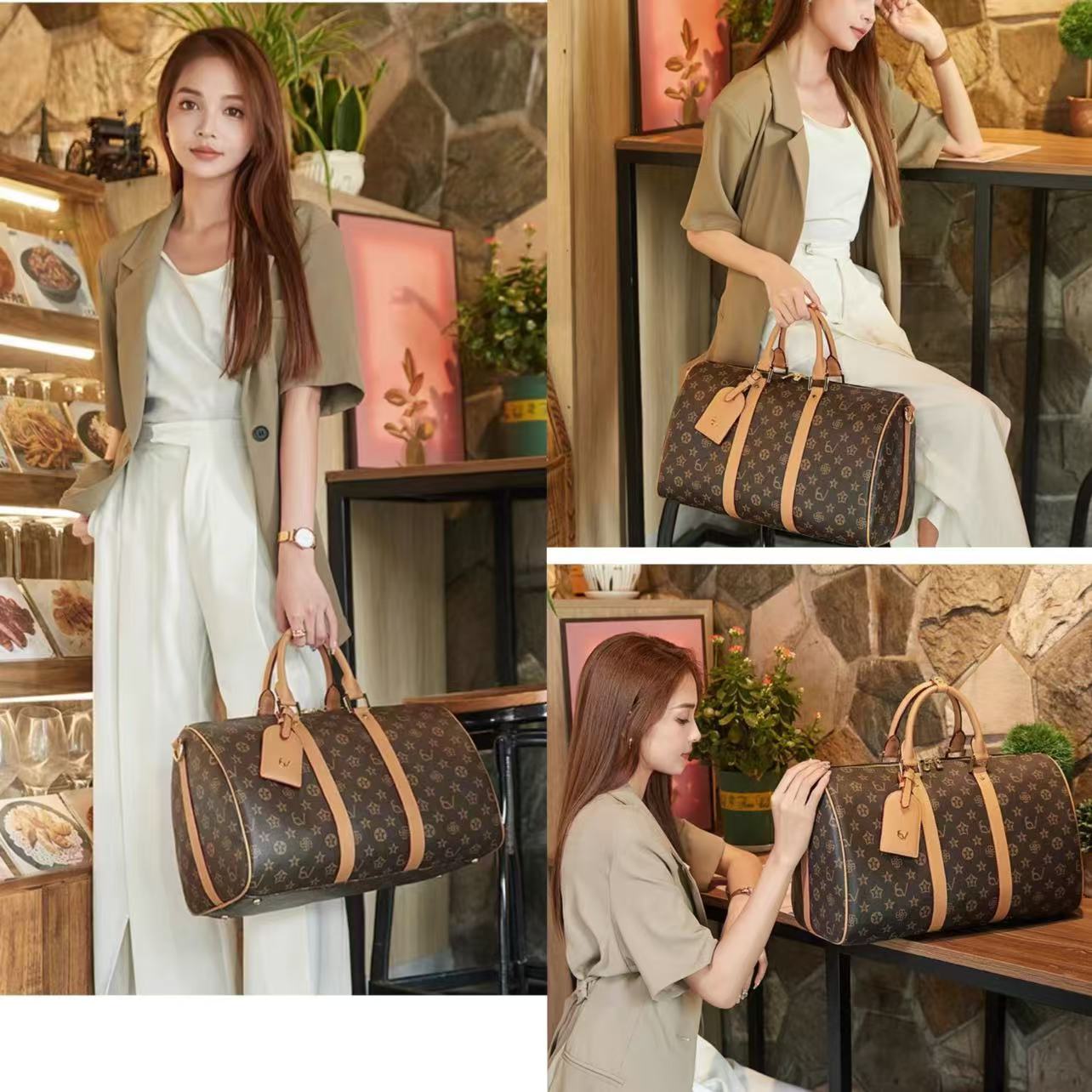Designer Duffle Bag for Men Traveling, Luggage Travel Bag Weekender Overnight Bag,Women Gym Carry on Hanging suitcase set business travel bag shoulder bag 54cm