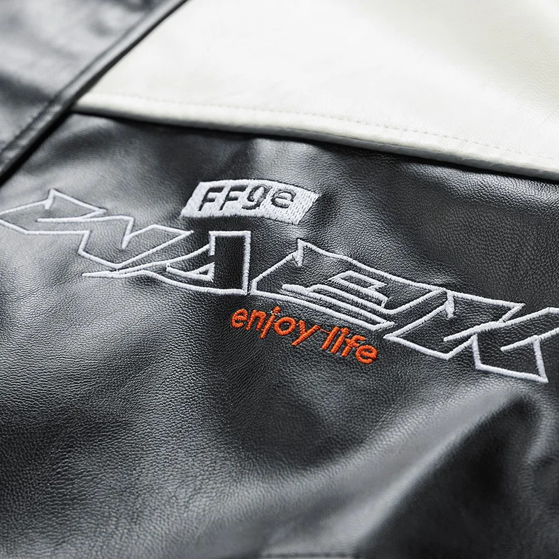 Mens leather clothing autumn accessories color trend printing outdoor bicycle motorcycle set mens casual leather jacket 241028
