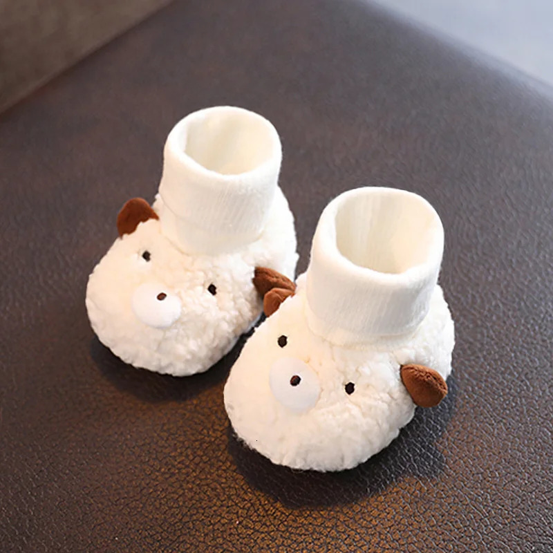 born Baby Fleece Shoes Winter Toddler Boy Girl Walkers Boots Cotton Comfort Soft Anti-slip Warm Infant Shoes 241028