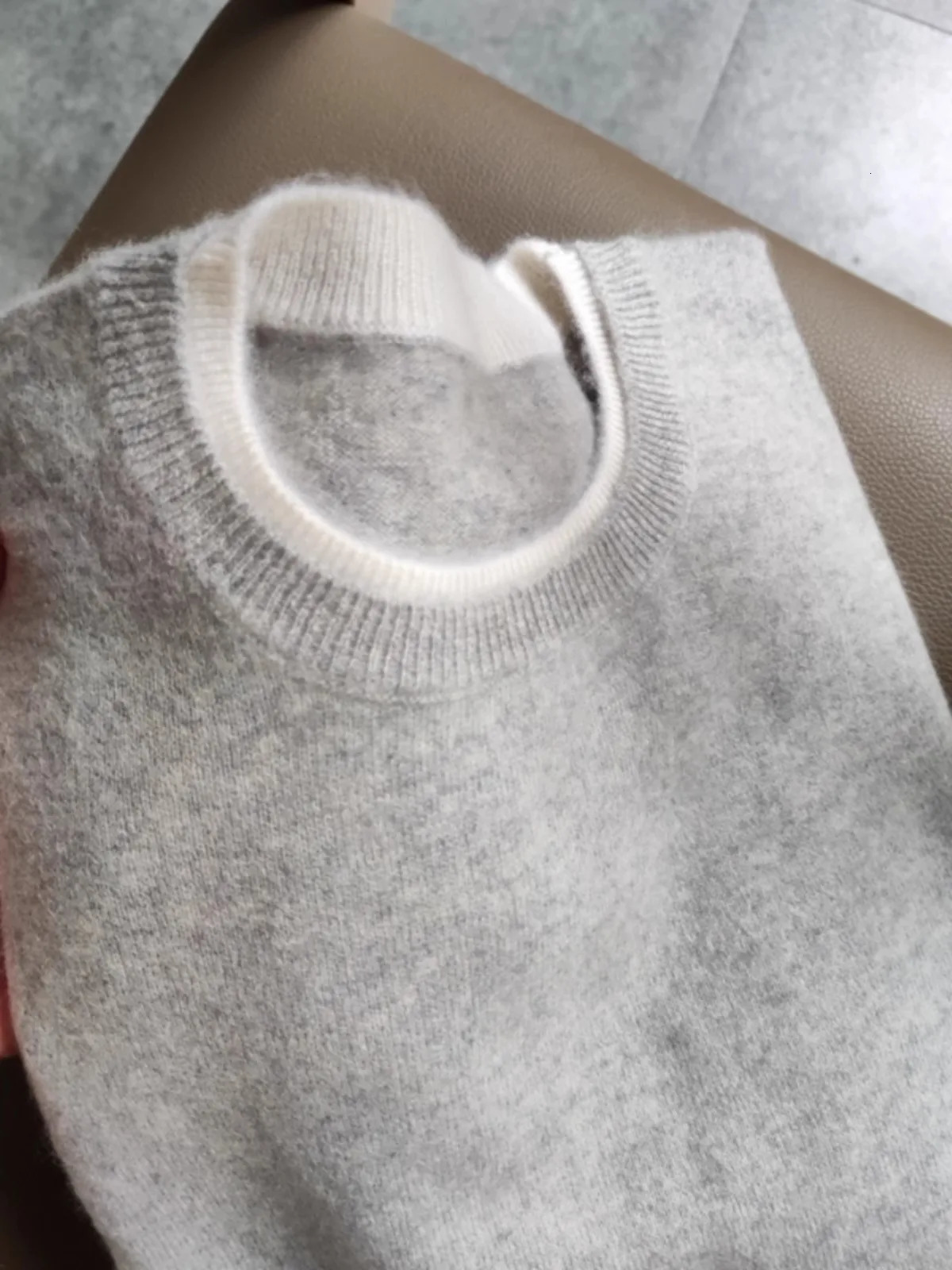 Round neck pure cashmere sweater womens autumn and winter pullover loose large size wool bottom knit 241028 - view 6