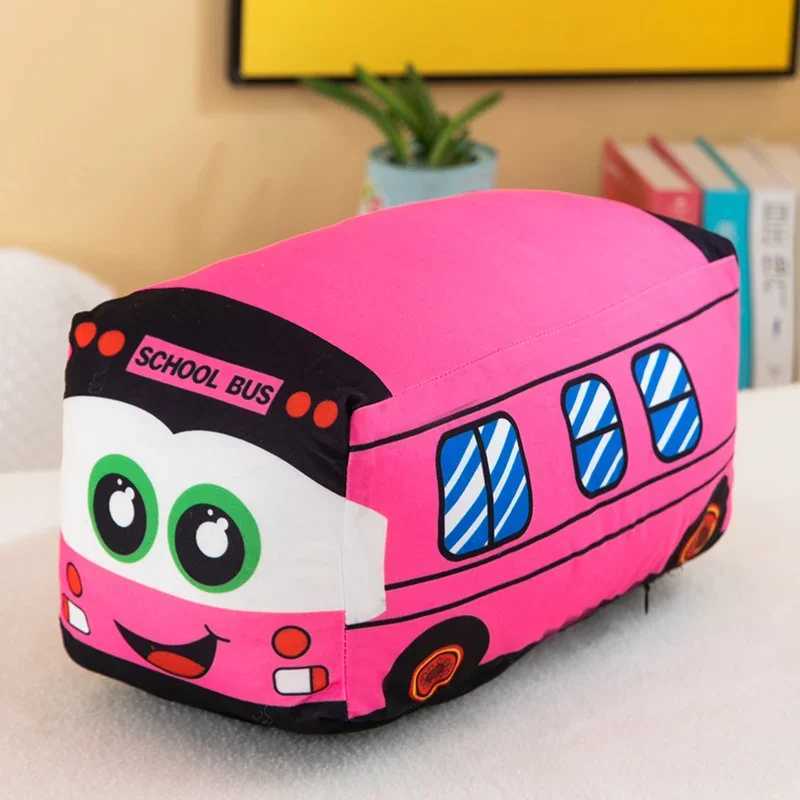Emulational Cute School Bus Plush Toy Pillow Artificial Soft Stuffed Dolls Baby Kids Gift Cute Lovely Stuffed Dolls X241028