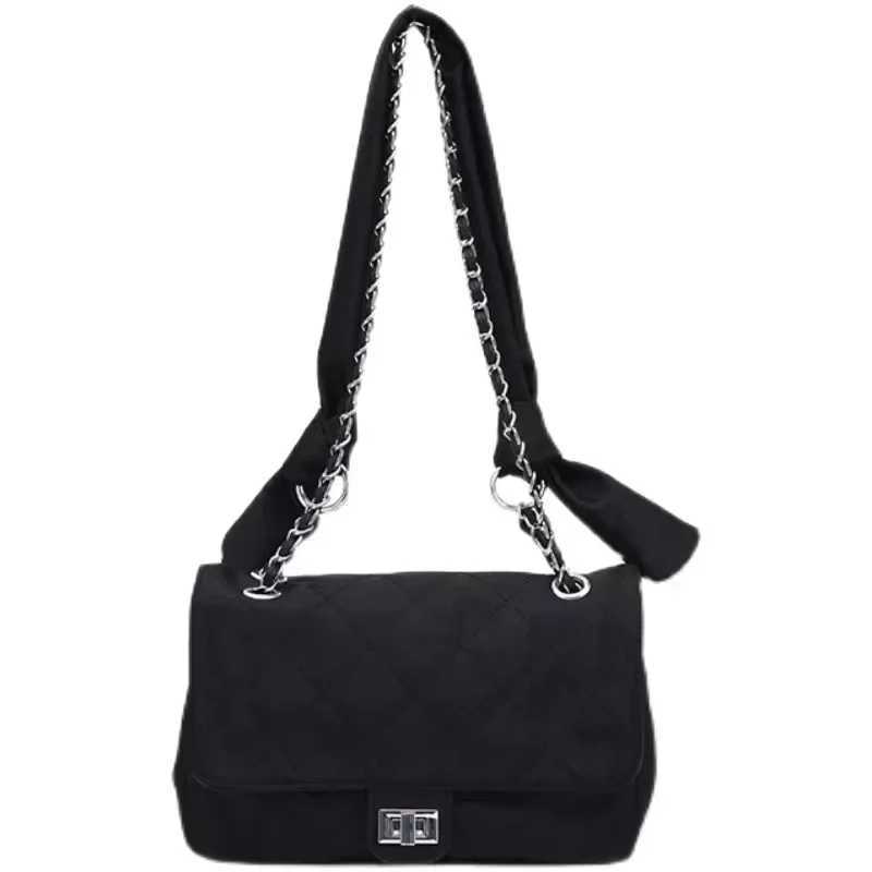 New 2024 internet celebrity Xiaoxiangfeng Lingge chain bag with large capacity nyl crossbody bag and shoulder bagXJ241029