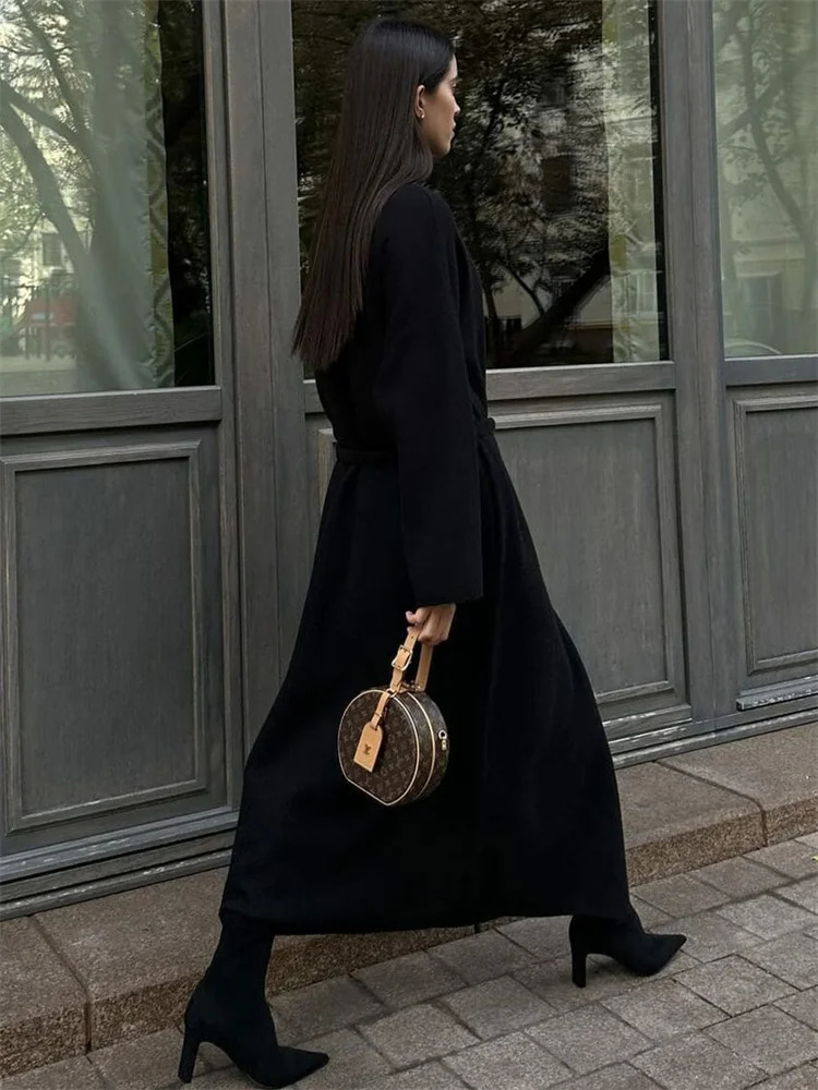 Tossy Winter Oversized Sweater Cardigan Female Loose Lace-Up Knit Long Sleeve High Waist Outwear Streetwear Women Knitwear Coat