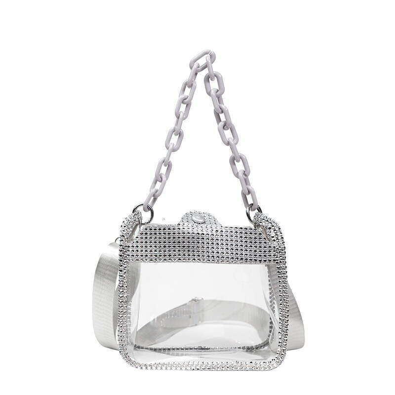 2025S Designer Women S Bag Chic Transparent Chain Strap PVC Purse Modern Design For Young Ladies