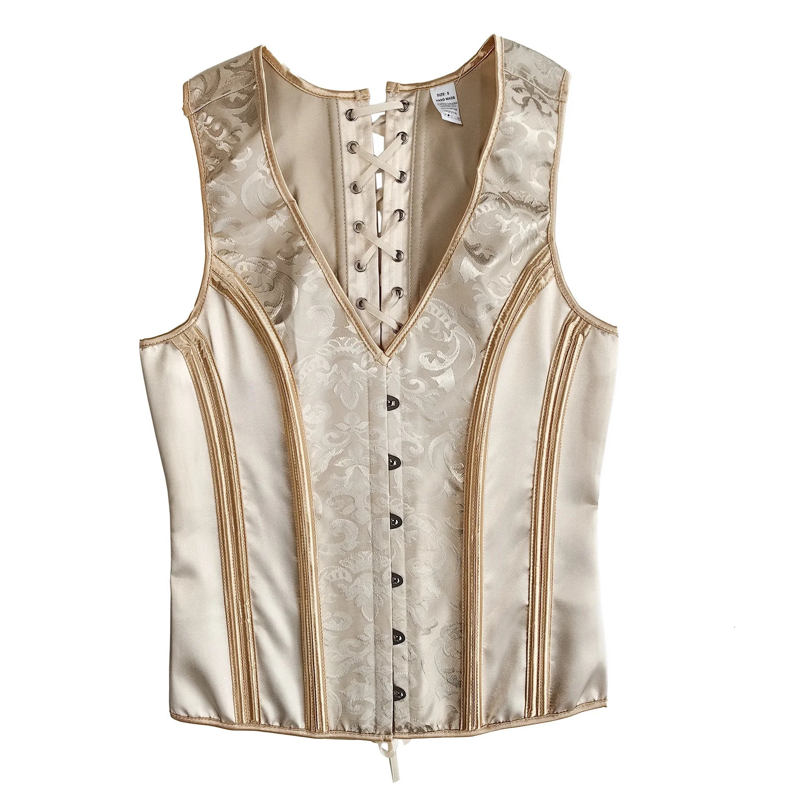 Mens tight corset vest lace top formal waist jacket beige floral waist training suit wedding dress used for wedding party tight top 241029