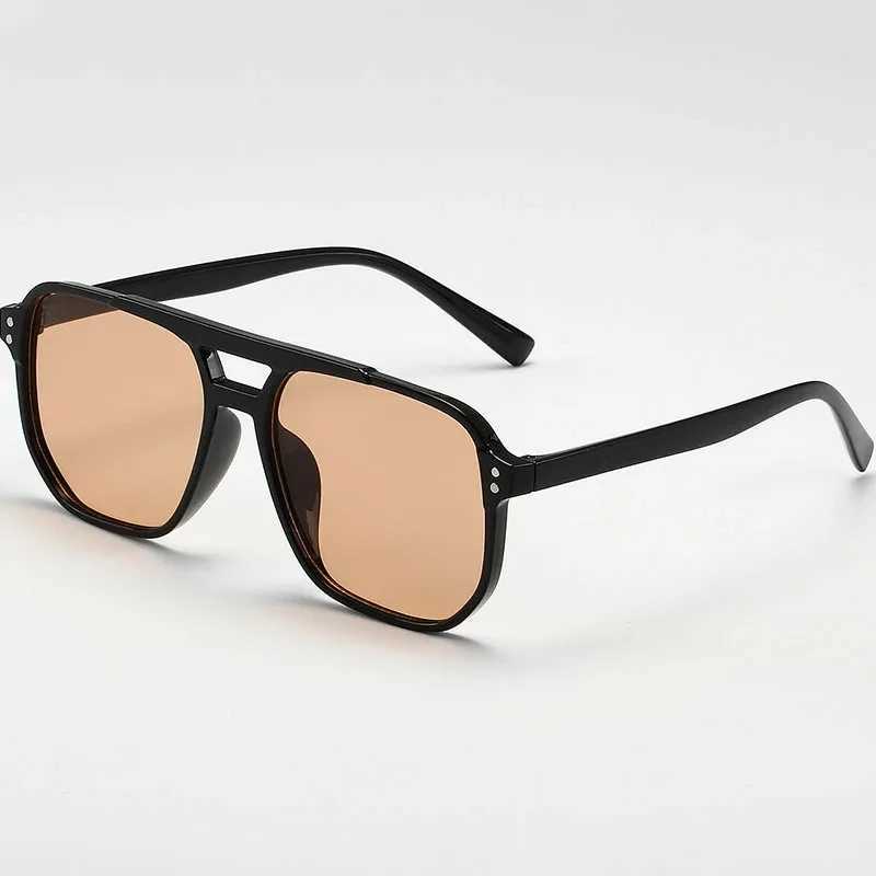 Retro mens large sunglasses mens square sunglasses brand designer unisex sunglasses black lens mens sunglasses UV400 W241028