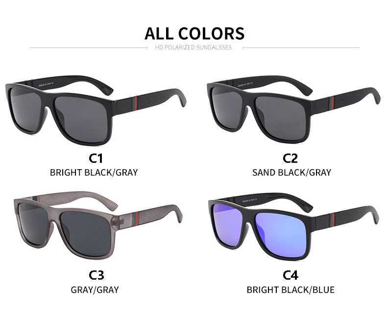 Fashion Square Polarized Sunglasses Mens Retro Plastic Mens Sunglasses Womens Fashion Black Sports Shadow UV400 W241028