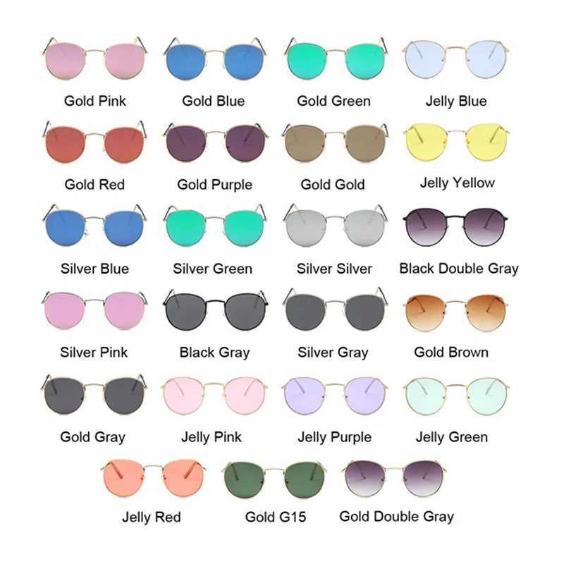 Metal Small Round Sunglasses Woman Vintage Brand Travel Classic Sun Glasses Female Fashion Retro Lunette De Soleil FemmeX241028