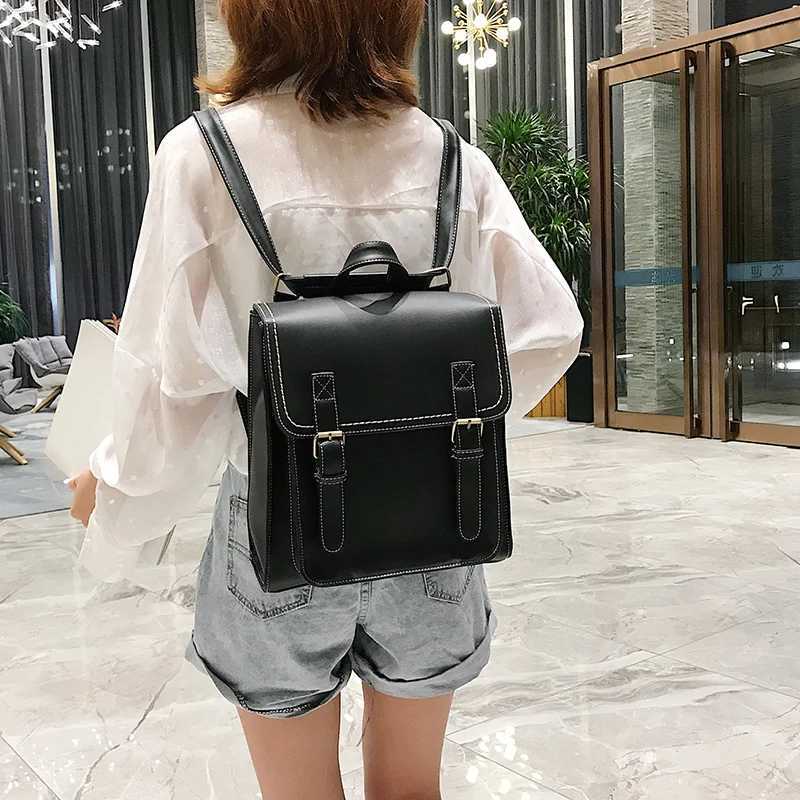 CMM Vintage Backpack Female Pu Leather Bag Women s Fashion School for Girls High Quality Leisure Shoulder Sac a Dos 241029