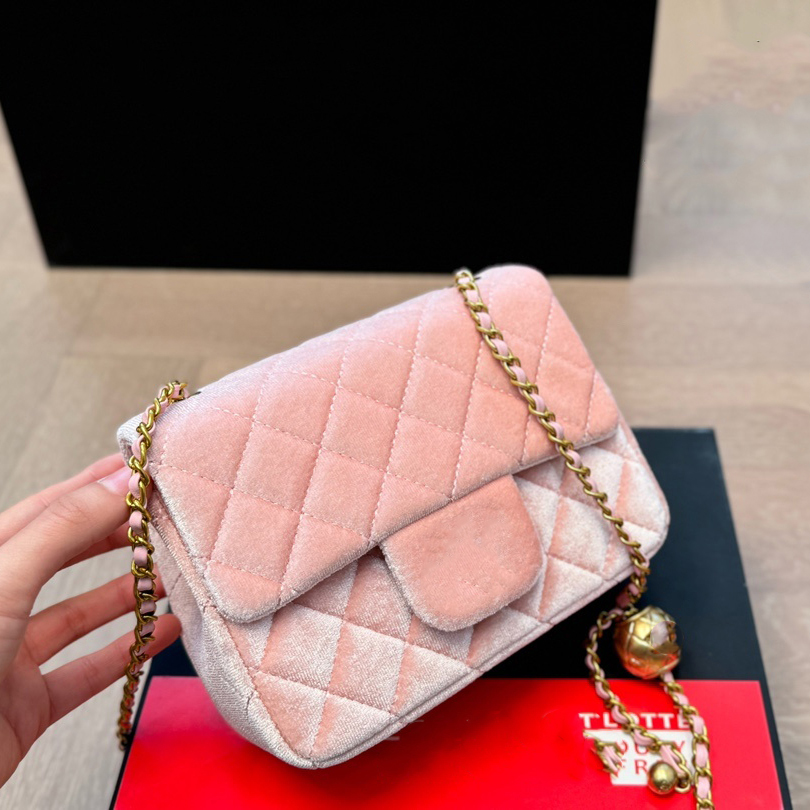 Shoulder Bags velvet luxury designer bag mini gold ball bag diamond lattice designer bag purses designer woman handbags hand bags womens checkered flap bags