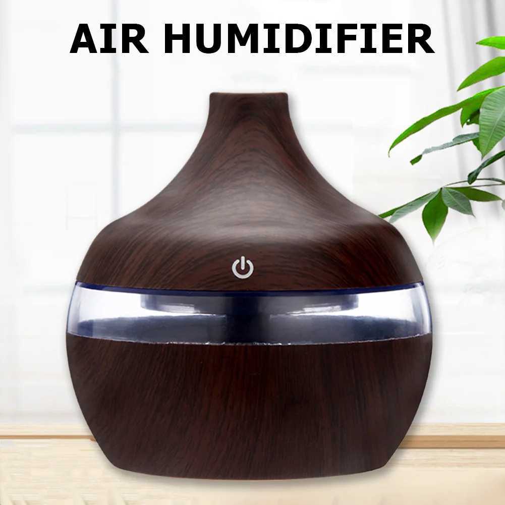300mL USB air humidifier with wood grain Ara essential oil diffuser suitable for desktop mist manufacturing machines and small air conditioners Y24110