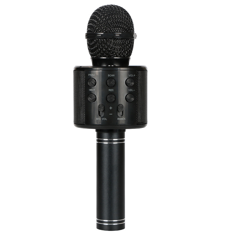Handheld Bluetooth Microphone with Built-In Speaker for Mobile Devices - Wireless Singing & Recording Tool