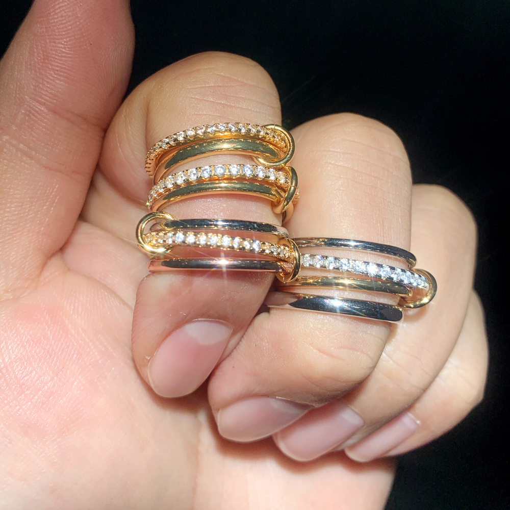 Stacking Engagement Band Rings For Women Plain Micro Paved 5A CZ Mix Color Multi Pieces Stack Full Finger Jewelry