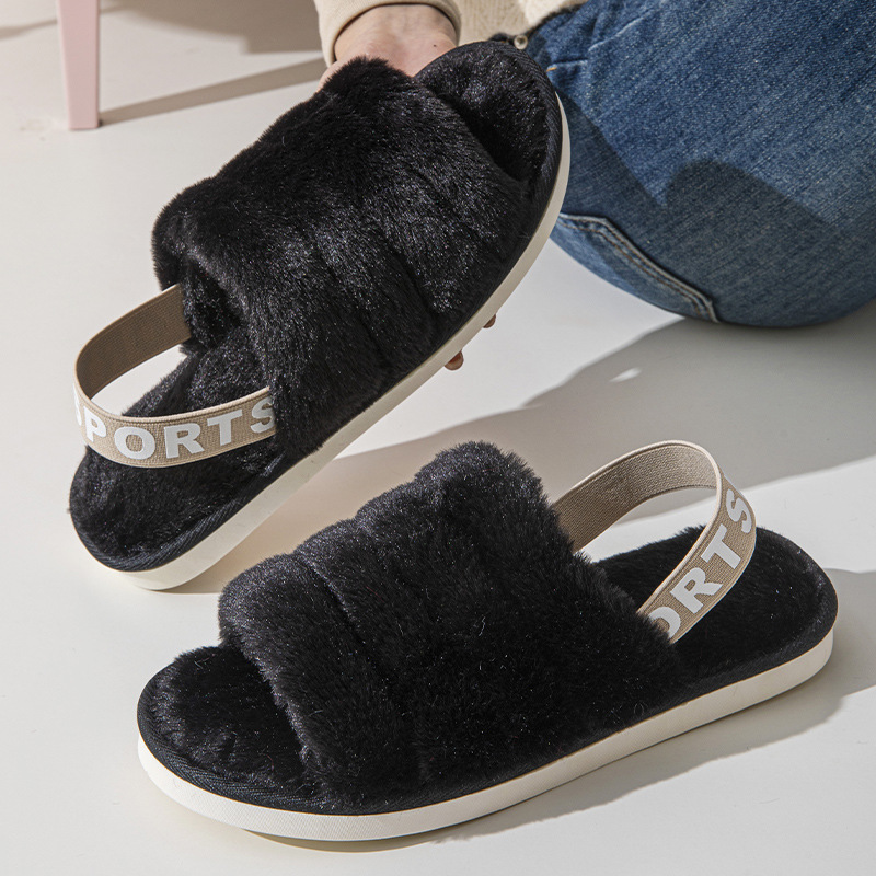 new free shipping designer shoes mens flat sandals for women furry fur fluffy slippers winter cotton slippers warm thick soled thick plush slippers sl
