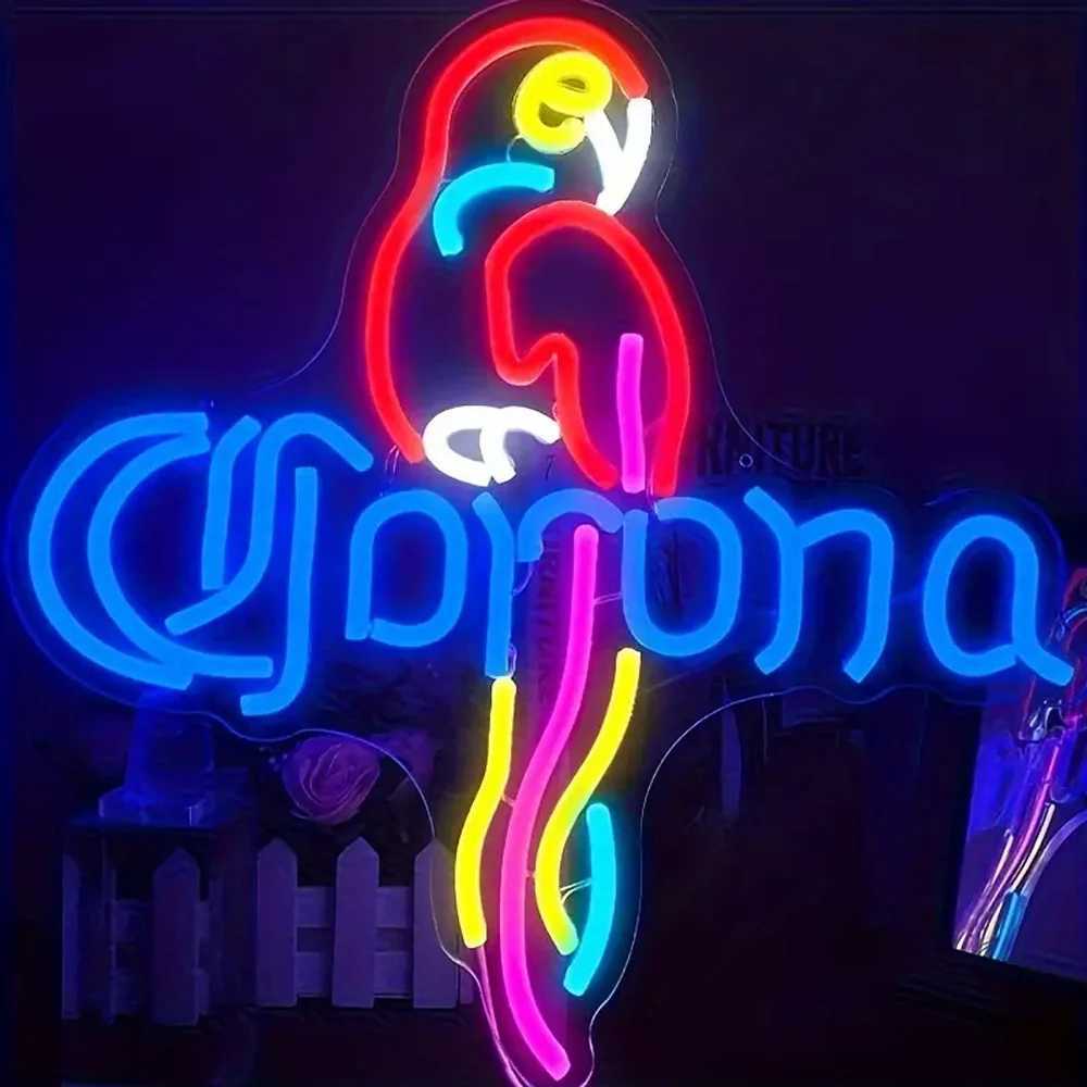 Neon Sign Beer Bar Club Bedroom Corona Light Parrot Sign Glass Neon Sign Office Hotel Bar Cafe Wedding Party Mens Cave X241028