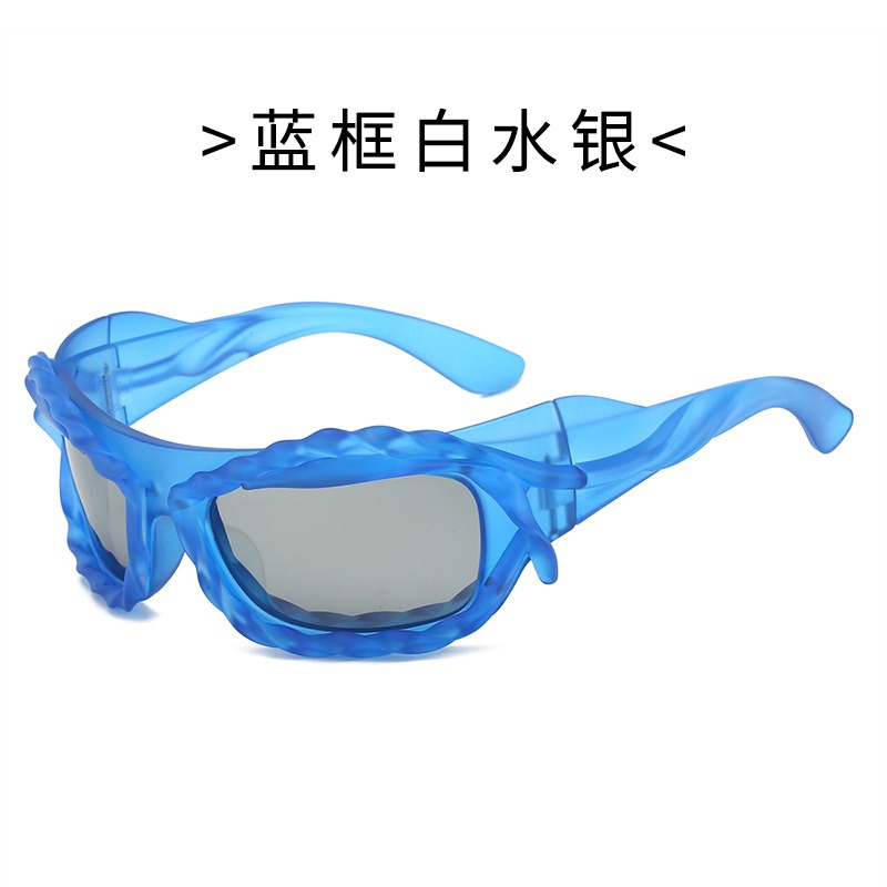 New European and American Cross-border Fashion Fried Dough Twists Sunglasses Y2K Personality Heterosexual Sunglasses Men and Women's Hip-hop Sung