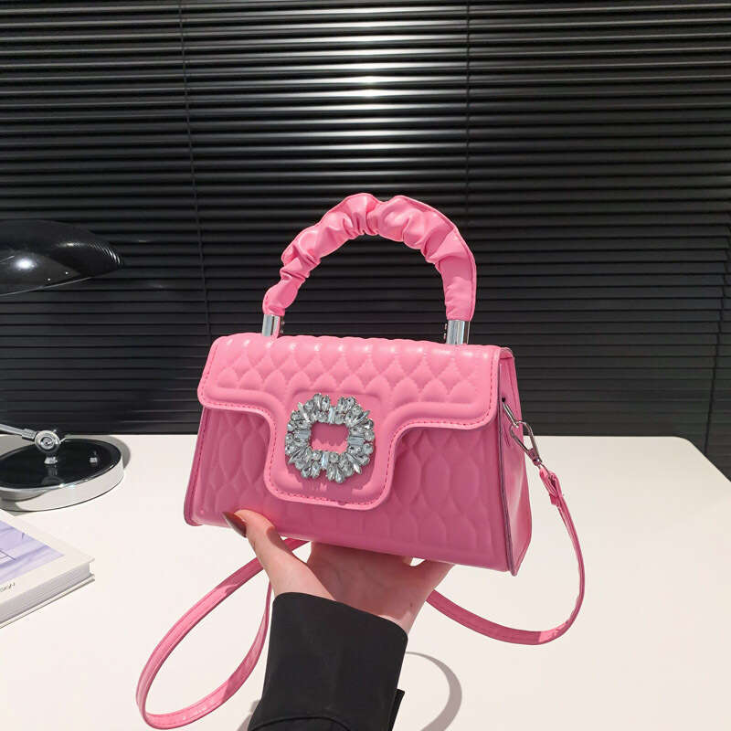 2024 New Fashionable Square Texture Handbag, Western Pressure Shell Shoulder Bag, Small and Versatile Crossbody Bag