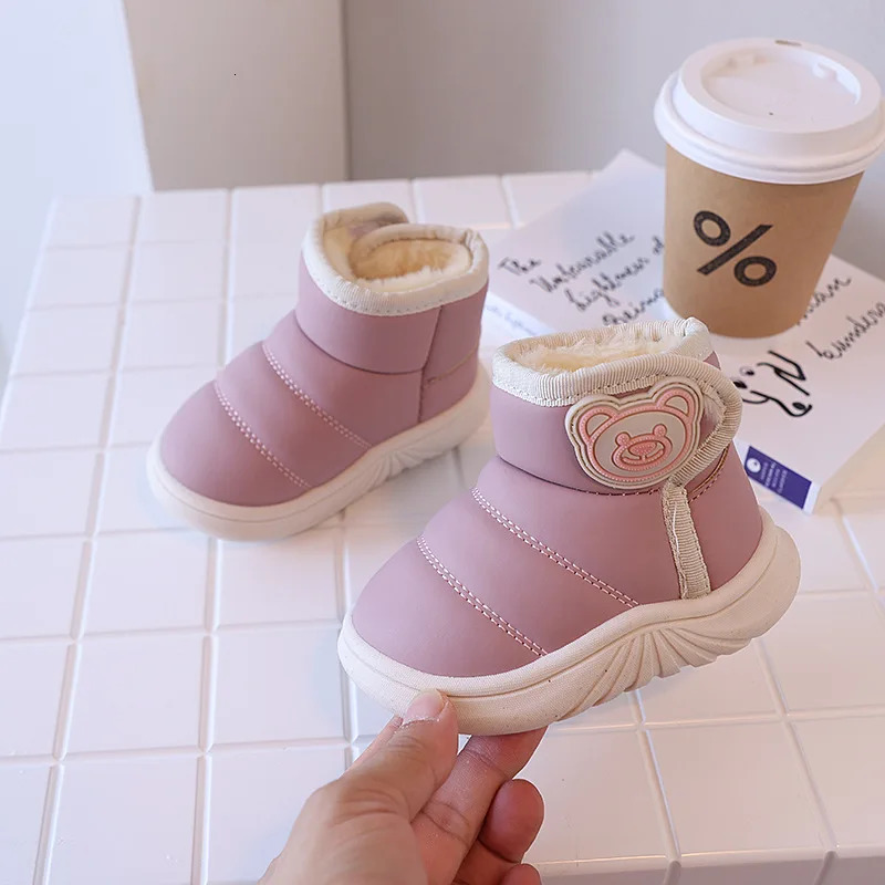 Winter Baby Girl Shoes Cartoon Warm Kid Snow Boots Non-slip Outdoor Infant Baby Boys Ankle Boots 241028