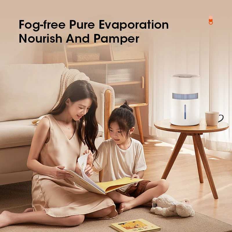 4L e-humidifier with fog free evaporation air humidifier with fog free water cleaning 350mL/h suitable for beds ranging from 10 to 20 Y241104