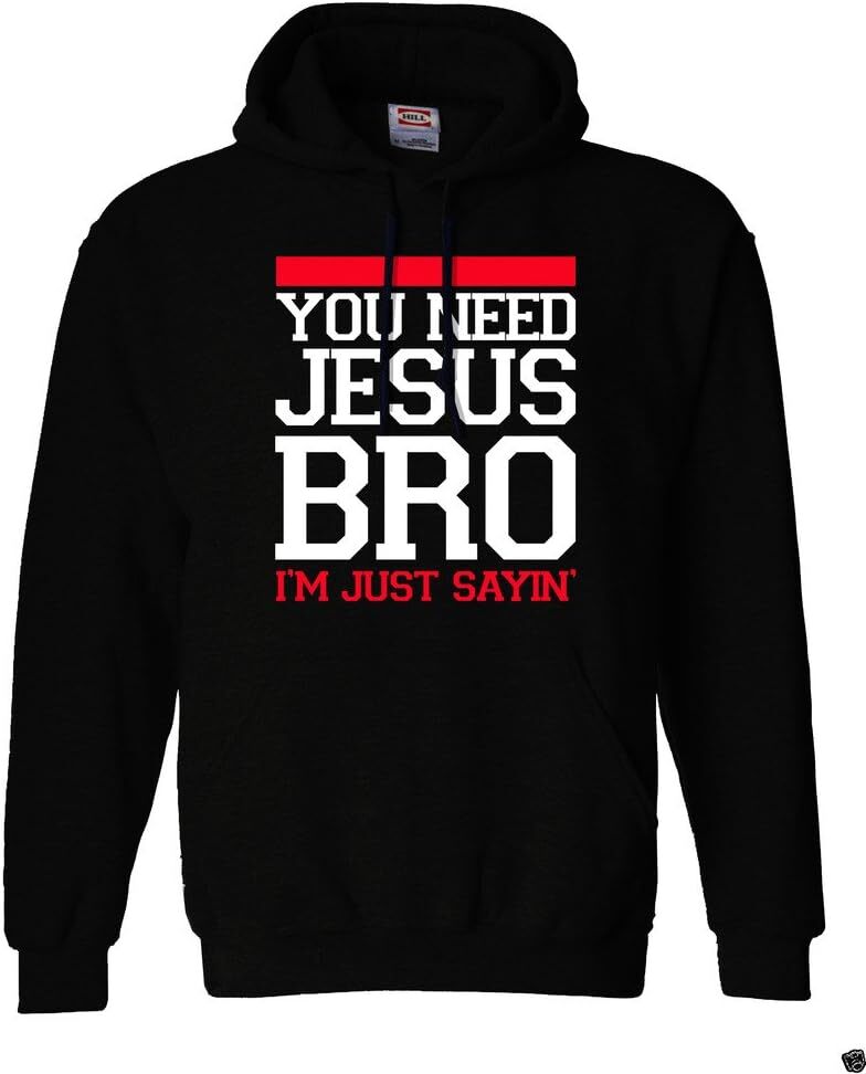 Hoodie for Mens Womens Mens You Need Jesus Bro Graphic Hoodie Graphic Hoodies sweatshirt Pullover Long Sleeve handsome