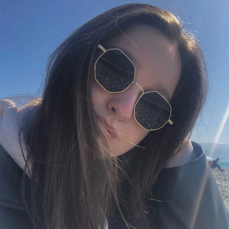 Women Metal Sunglasses Vintage Men Octagon Luxury Brand Design Sun Glasses UV400 Protection Polygon Frame EyepieceX241028