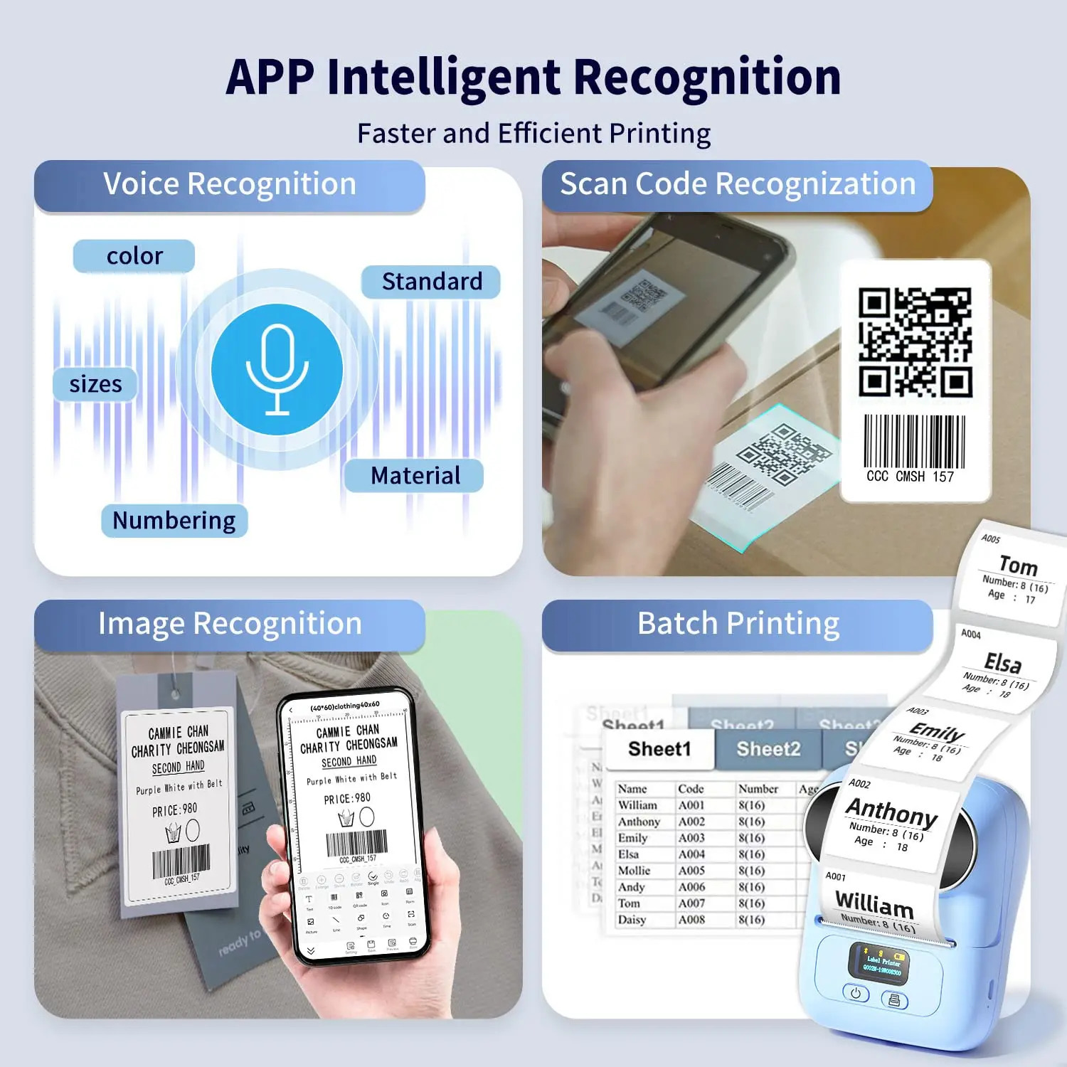 Phomemo M110 label manufacturer barcode label printer Bluetooth portable thermal printer for small commercial address clothing 241029